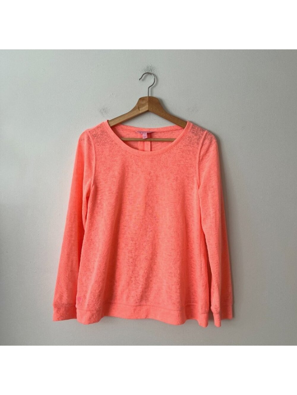 Lilly Pulitzer Lightweight Slub Knit Pullover Sweater Coral Women's Size Small